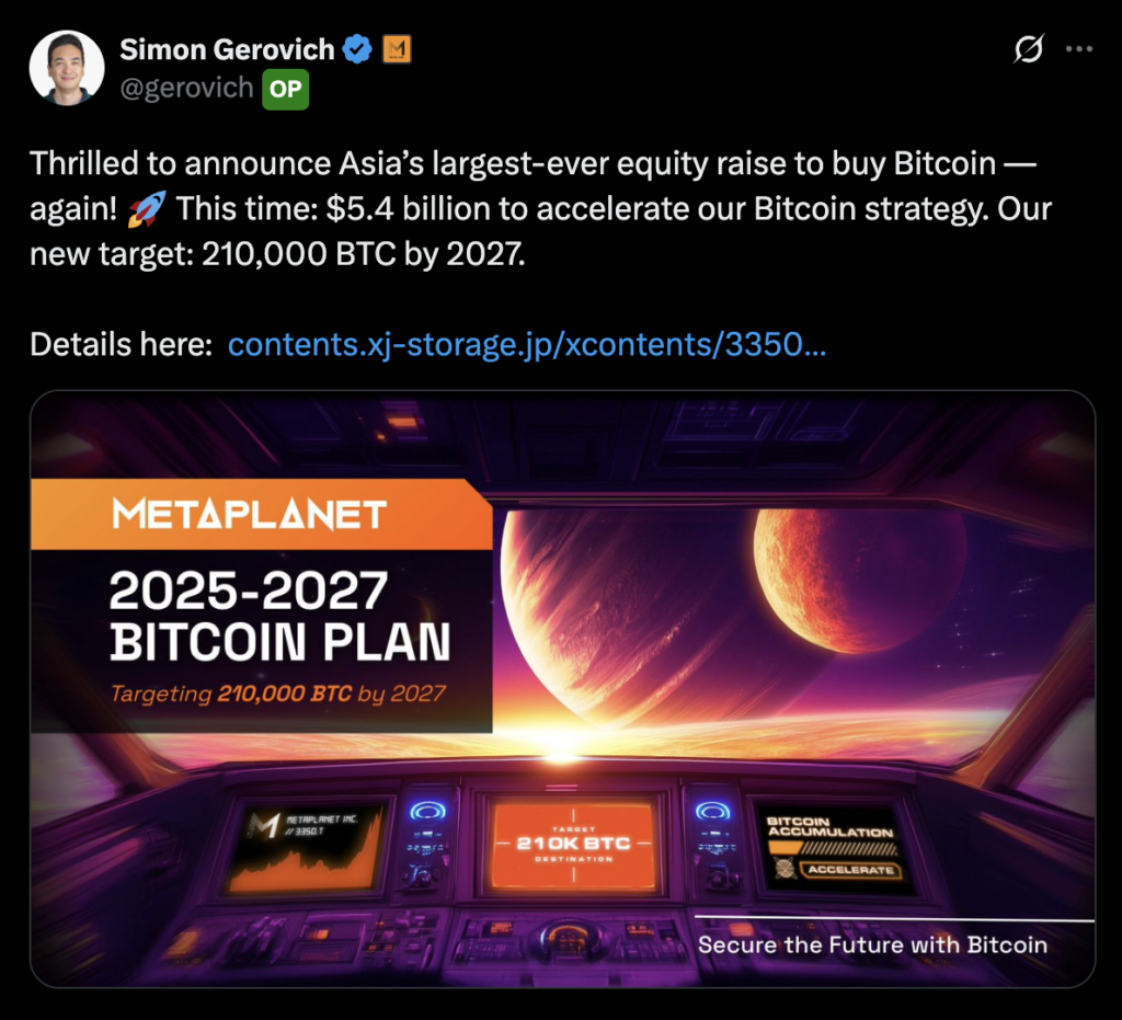 Japan’s Metaplanet is now top non-US Bitcoin Holder